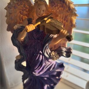 Purple Angel Figurine with Violin